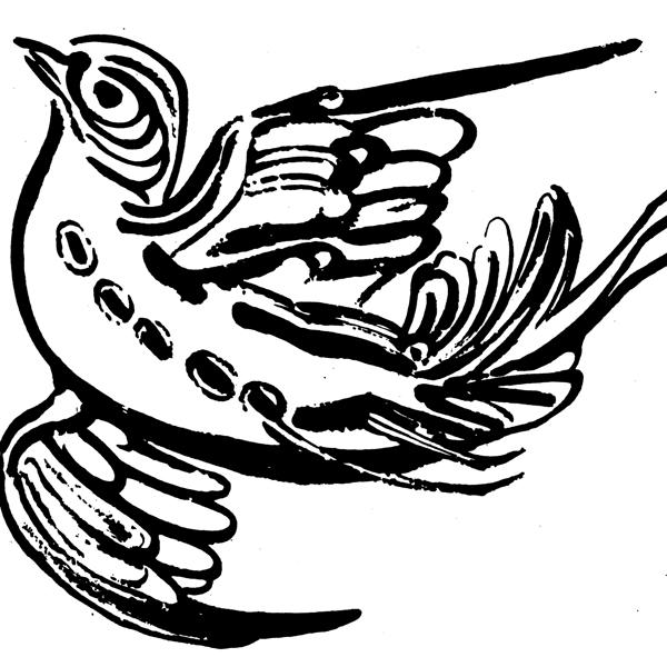 印花矢量圖動(dòng)物鳥(niǎo)類(lèi)色彩黑色免費(fèi)素材