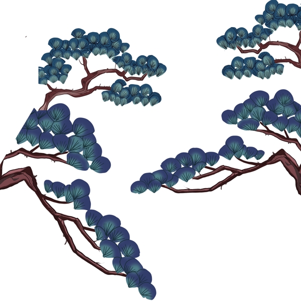 中式风格中国风松树PNG素材