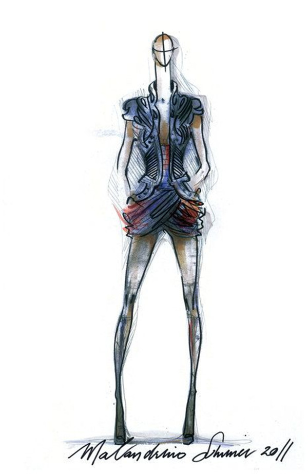 服裝設(shè)計手繪效果圖