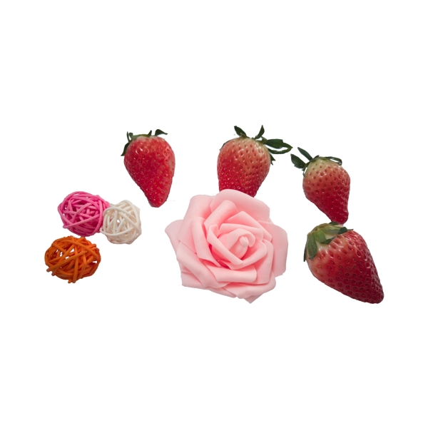 草莓花朵玩具实拍免抠