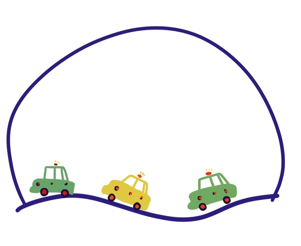 汽車邊框卡通插畫