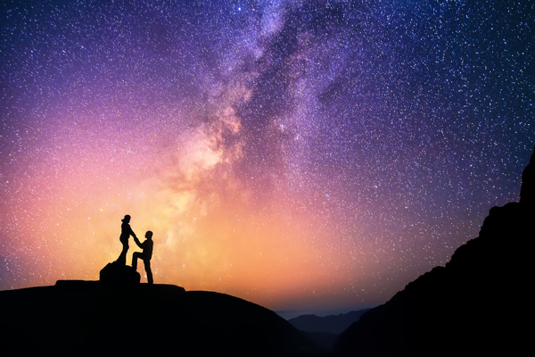 唯美的高山星空