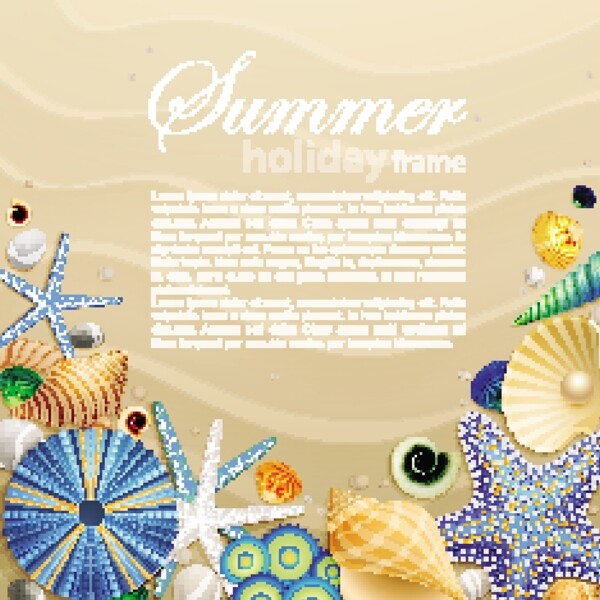 沙滩贝壳海螺海星珍珠图片