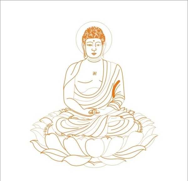 線條佛圖片