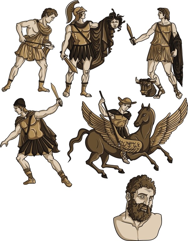 卡通希腊神话人物
