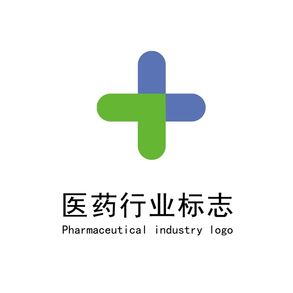 简约蓝绿色医药logo