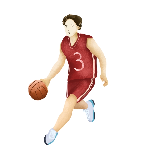 手绘篮球运动员设计元素