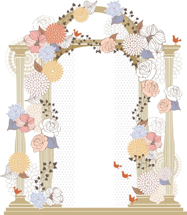 矢量素材花門