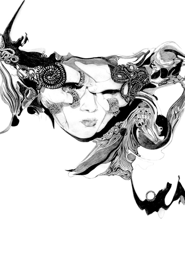 位圖色彩插畫抽象人物黑白色免費素材