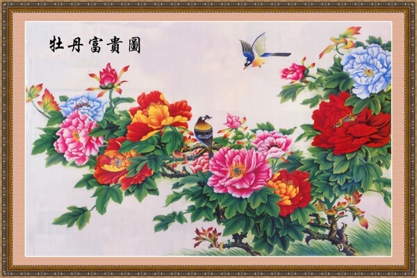 花鳥畫中堂畫分層插畫PSD格式0022