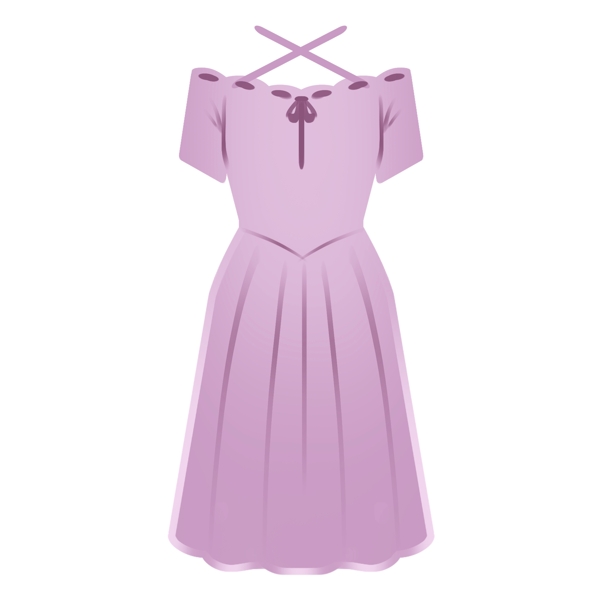 淡紫色卡通连衣裙