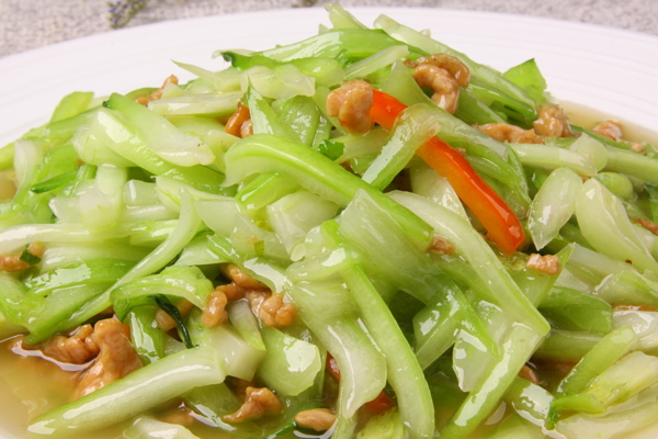 白菜桿炒肉絲圖片