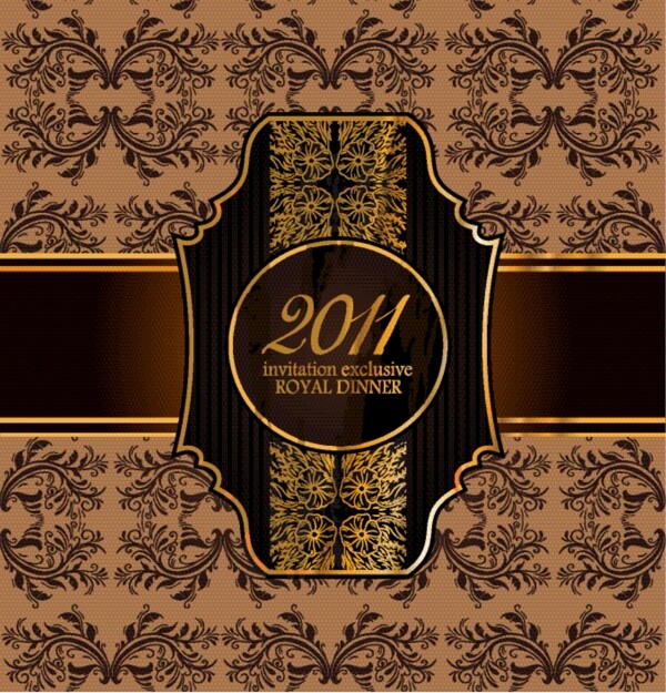 歐式典雅2011新年封面矢量素材