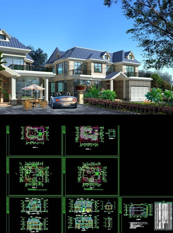 别墅设计图房屋CAD图