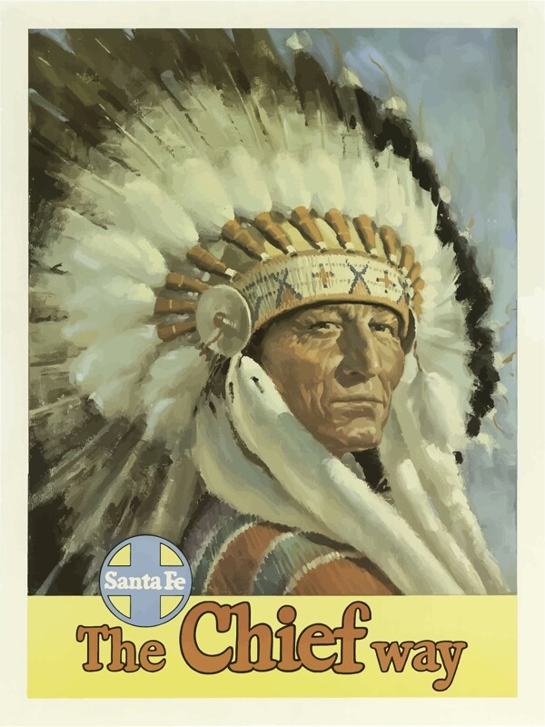复古旅行海报圣达菲新墨西哥美国