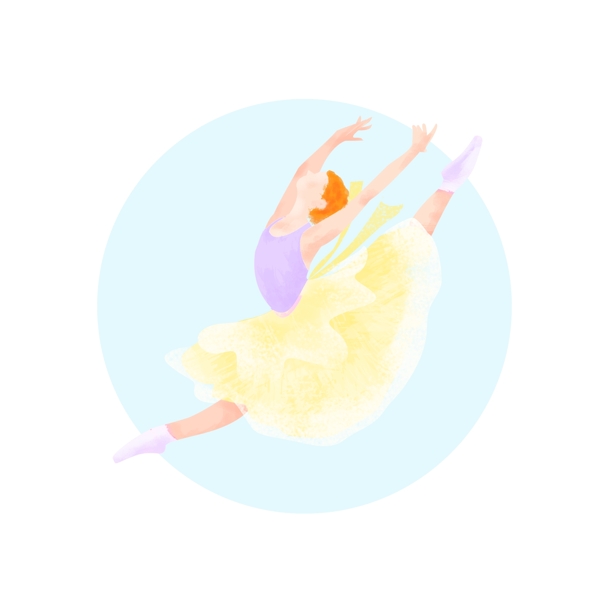 梦幻的芭蕾舞者插画元素