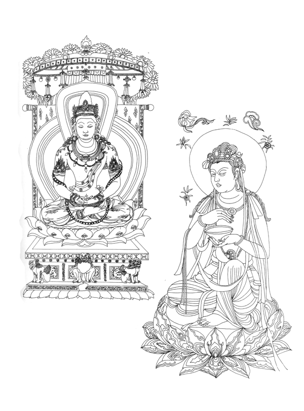 佛教元素线稿图片素材