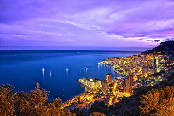 摩纳哥黄昏风景图片
