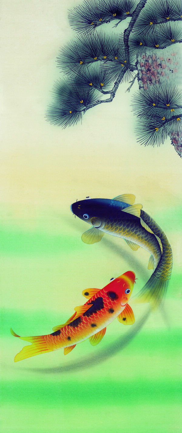 古圖繪畫動物魚類生物