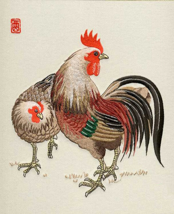 繡花雞十二生肖免費素材