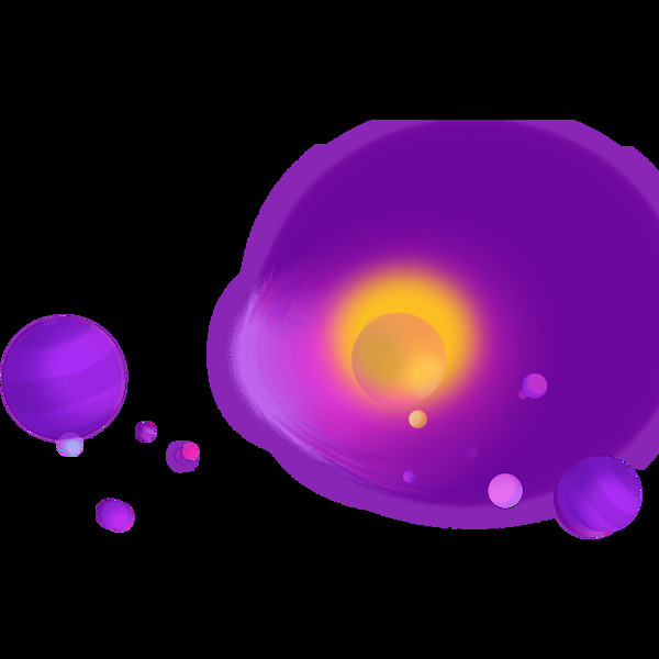 手绘紫色宇宙元素