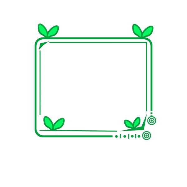 简约植物小草线条草叶边框卡通绿色矢量元素