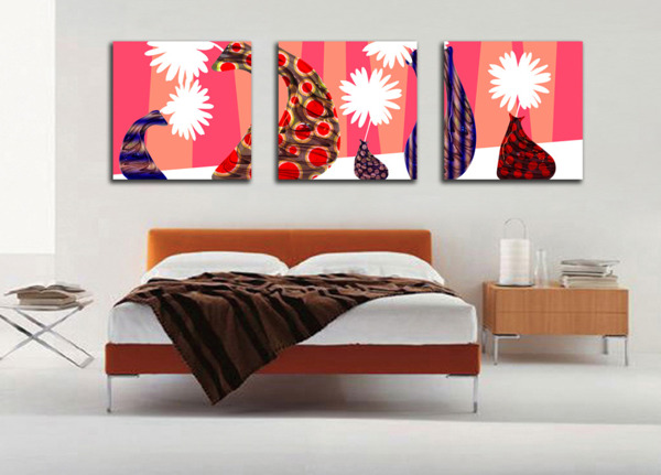 卧室现代风花朵装饰画