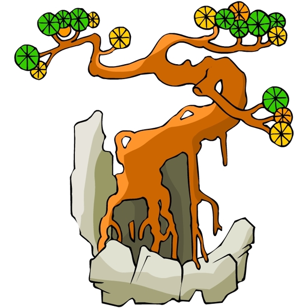 樹木古典插畫