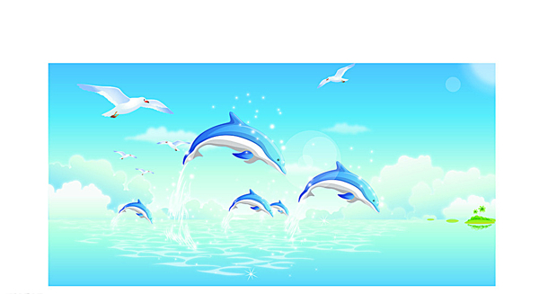 海豚躍水圖片