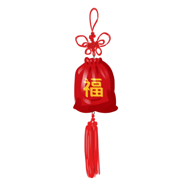手绘中国风挂饰福袋