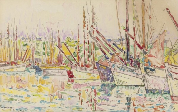 PaulSignacTheBoatsGroix1923畫家風(fēng)景畫靜物油畫建筑油畫裝飾畫