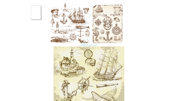 复古手绘航海手绘