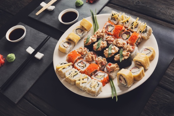 寿司美食食物作料背景图片