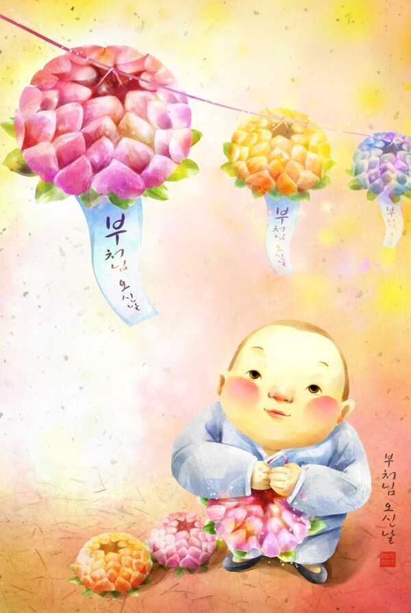 小和尚卡通漫畫分層PSD03