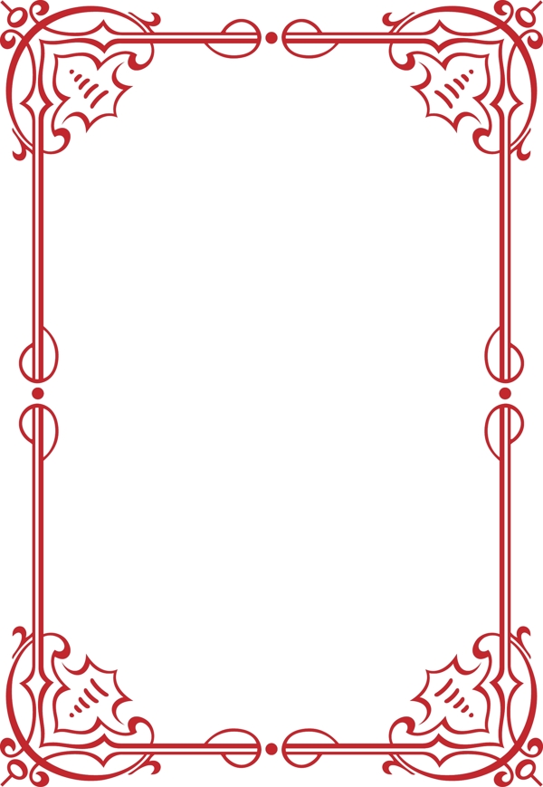 红色中国风边框古典花边素材
