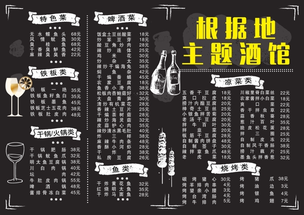 酒吧菜單