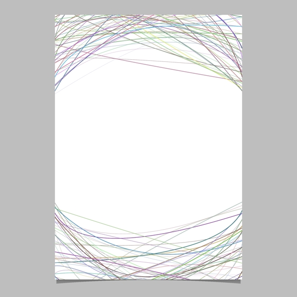 文具模板与混沌曲线条纹矢量页设计白色背景