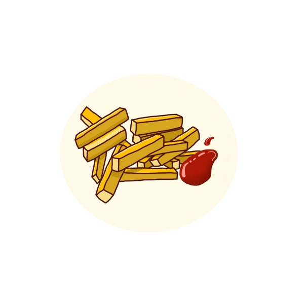 手繪美食炸薯?xiàng)l商用素材