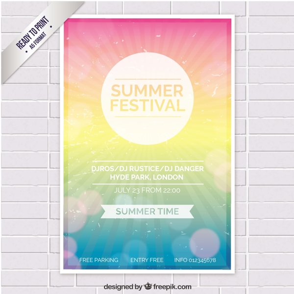 多彩的夏日节日海报