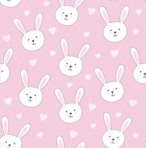 粉色小兔子平铺图
