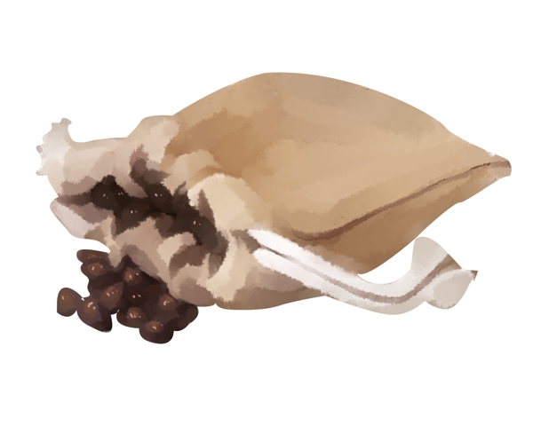 棉布咖啡袋手绘插画