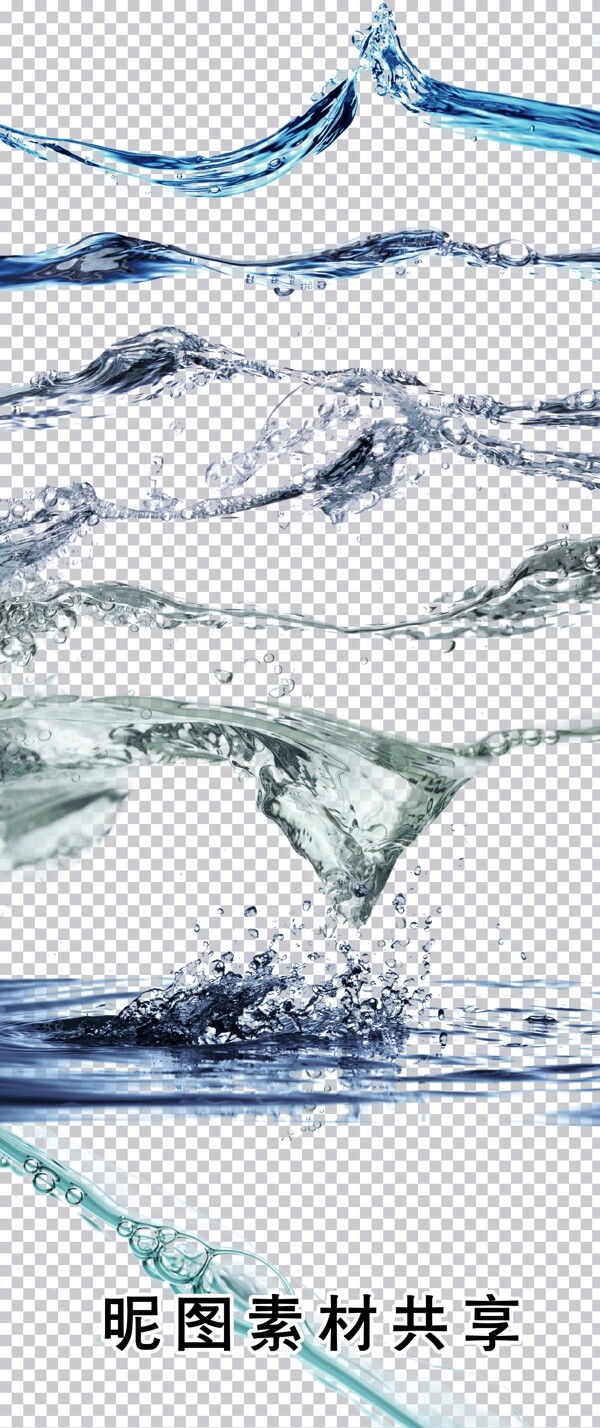 水流水花PSD分層素材圖片