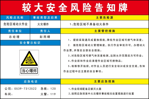 安全風險告知