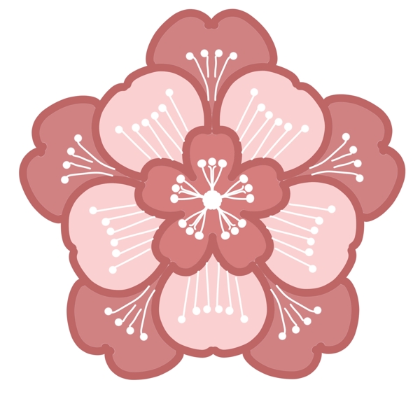 三层盛开的樱花插图