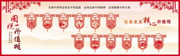 圖說社會主義核心價值觀剪紙