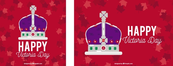 紅色背景與維多利亞日花圈