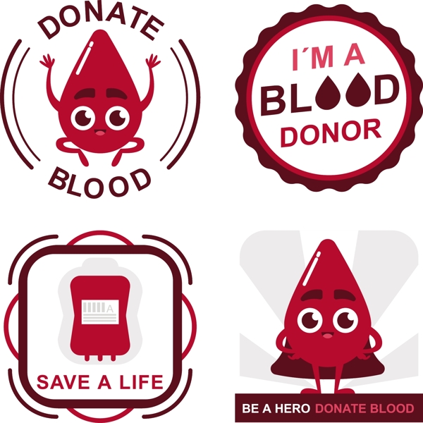 捐血徽章图标标志