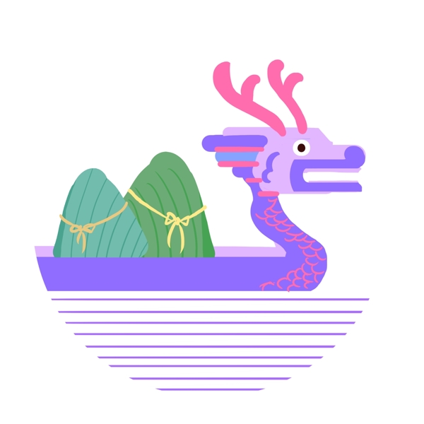端午節(jié)劃龍舟插畫