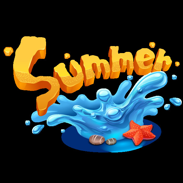 手繪大海夏日元素