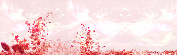 红色花瓣banner背景素材